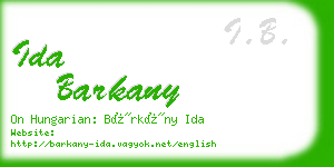 ida barkany business card